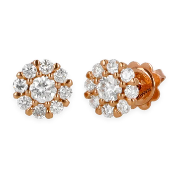 Orecchini in Oro Rosa 18K con Diamanti