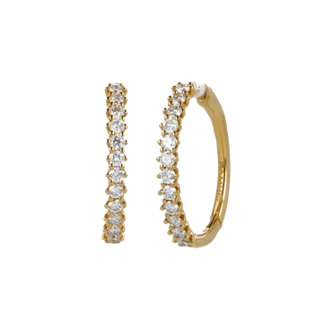 Orecchini nuda in oro giallo 18K con diamanti mezza veretta