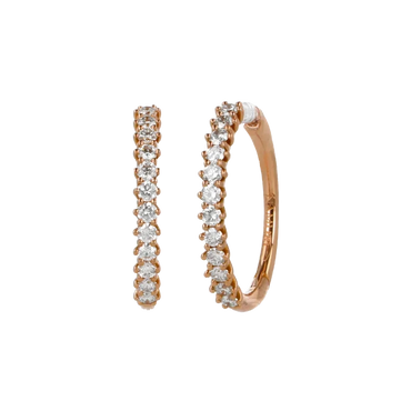 Orecchini nuda in oro rosa 18K con diamanti mezza veretta