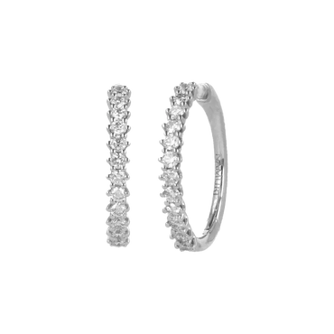 Orecchini nuda in oro bianco 18K con diamanti mezza veretta