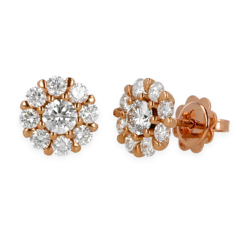 Orecchini in Oro Rosa 18K con Diamanti