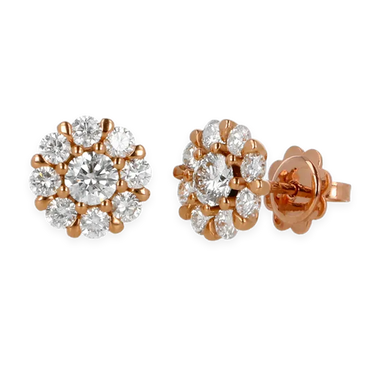 Orecchini in Oro Rosa 18K con Diamanti