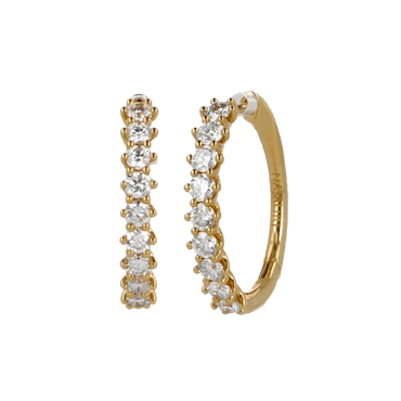 Orecchini nuda in oro giallo 18K con diamanti mezza veretta