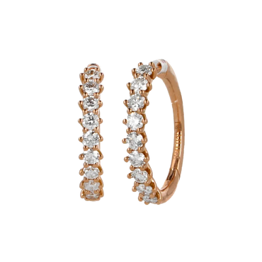 Orecchini nuda in oro rosa 18K con diamanti mezza veretta