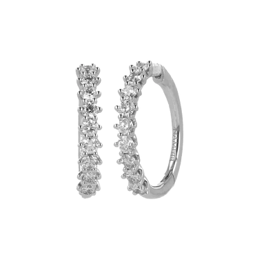 Orecchini nuda in oro bianco 18K con diamanti mezza veretta