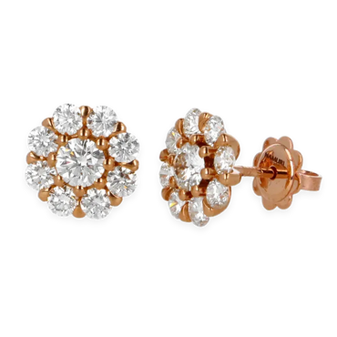 Orecchini in Oro Rosa 18K con Diamanti