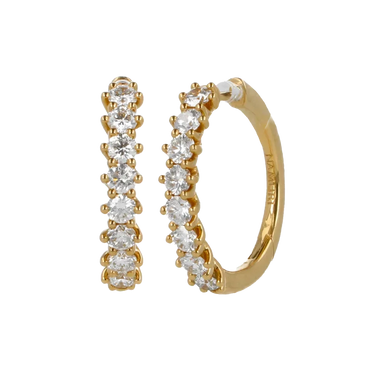 Orecchini nuda in oro giallo 18K con diamanti mezza veretta