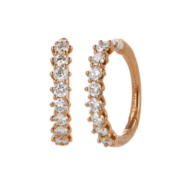 Orecchini nuda in oro rosa 18K con diamanti mezza veretta