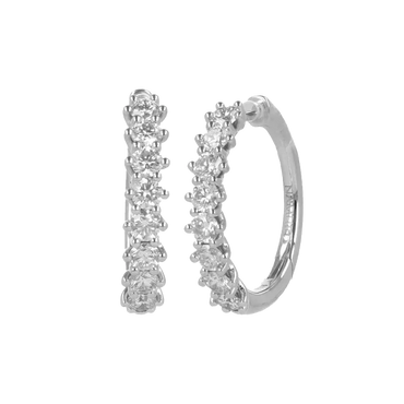 Orecchini nuda in oro bianco 18K con diamanti mezza veretta