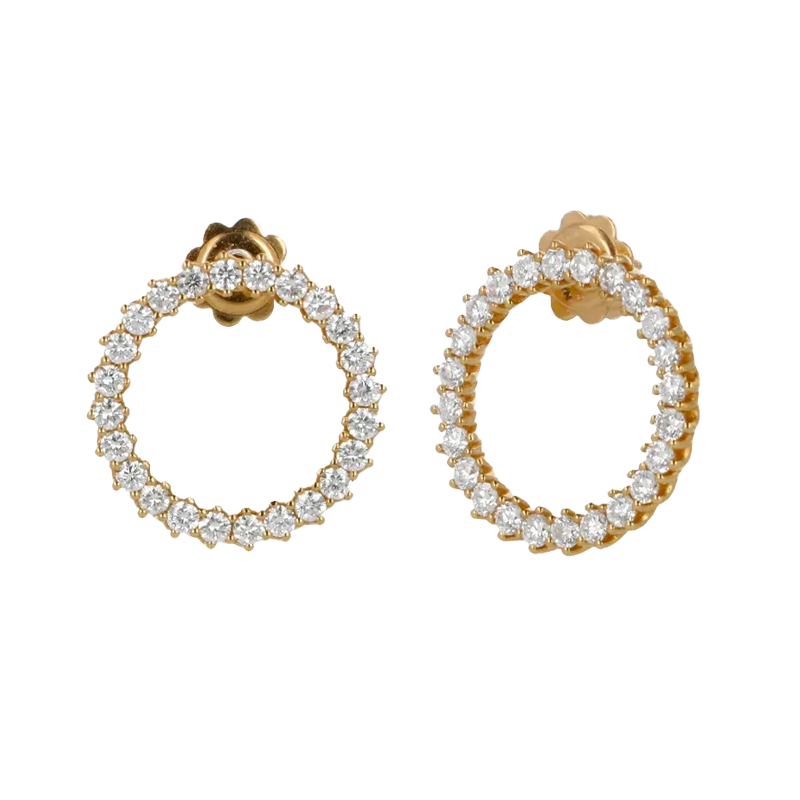 Orecchini Nuda in oro giallo 18K con diamanti mezza veretta