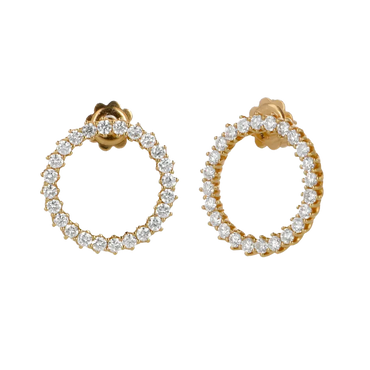 Orecchini Nuda in oro giallo 18K con diamanti mezza veretta