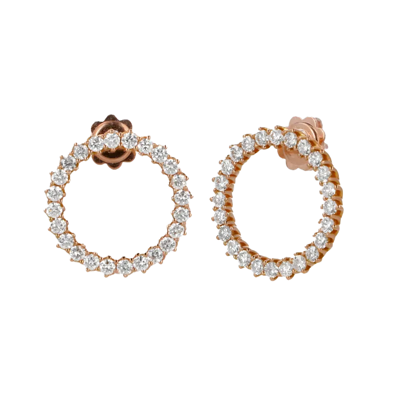 Orecchini Nuda in oro rosa 18K con diamanti mezza veretta