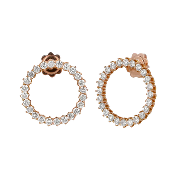 Orecchini Nuda in oro rosa 18K con diamanti mezza veretta
