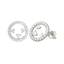 Orecchini in oro bianco 18K con diamanti con 3 cuori