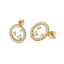 Orecchini in oro giallo 18K con diamanti con 3 cuori