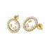 Orecchini in oro giallo 18K con diamanti con 3 cuori