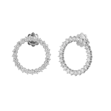 Orecchini Nuda in oro bianco 18K con diamanti mezza veretta