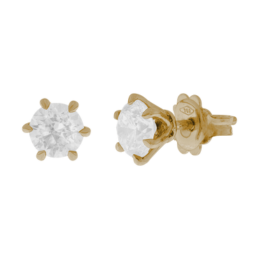 Orecchini sei griffe oro giallo 18K con diamanti da 0.60 a 2.00 ct