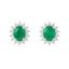 Orecchini smeraldo con diamanti e oro bianco 18K