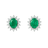 Orecchini smeraldo con diamanti e oro bianco 18K