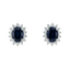 Orecchini zaffiro con diamanti e oro bianco 18K