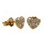 Orecchini oro giallo 18K con diamanti pavè cuore