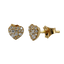 Orecchini oro giallo 18K con diamanti pavè cuore