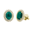 Orecchini Oro giallo 18K con Diamanti e Smeraldi 8x6 TRT