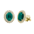 Orecchini Oro giallo 18K con Diamanti e Smeraldi 8x6 TRT