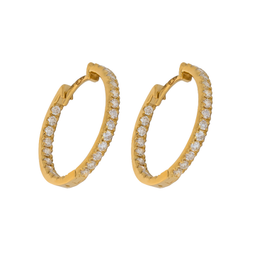 Orecchini a cerchio oro giallo 18K con diamanti