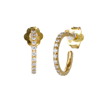Orecchini a Cerchio in Oro Giallo 18K con Diamanti da 0.33 a 0.85 ct