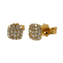 Orecchini oro giallo 18K con diamanti pavè quadro