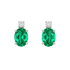 Orecchini smeraldo oval con diamanti e oro bianco 18K