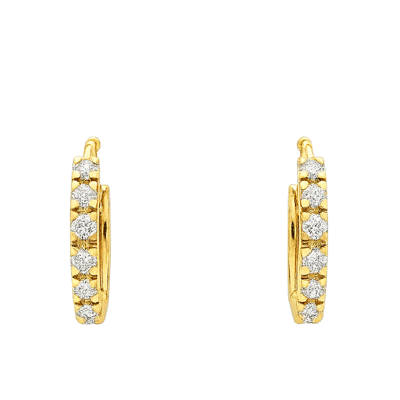 Orecchini cerchio con diamanti da 0.22 a 0.46 ct e oro giallo 18K
