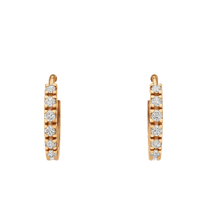 Orecchini cerchio con diamanti da 0.22 a 0.46 ct e oro rosa 18K