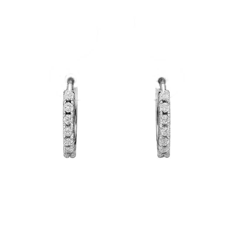Orecchini cerchio con diamanti da 0.22 a 0.46 ct e oro bianco 18K