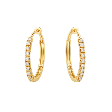 Orecchini cerchio con diamanti da 0.22 a 0.46 ct e oro giallo 18K