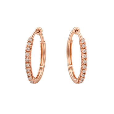 Orecchini cerchio con diamanti da 0.22 a 0.46 ct e oro rosa 18K