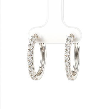 Orecchini cerchio con diamanti da 0.22 a 0.46 ct e oro bianco 18K