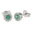 Orecchini Oro bianco 18K con Diamanti con Smeraldi