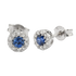 Orecchini Oro bianco 18K con Diamanti e Zaffiro