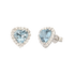 Orecchini oro bianco 18K con diamanti acqua marina taglio cuore