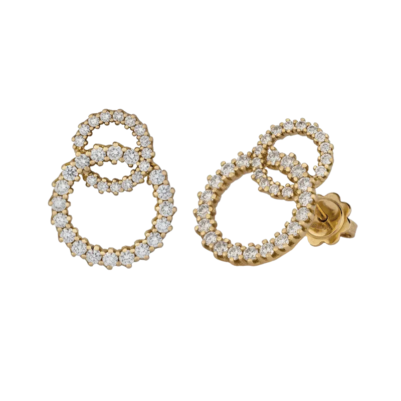 Orecchini in oro giallo 18K con diamanti