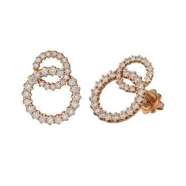 Orecchini in oro rosa 18K con diamanti
