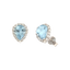 Orecchini oro bianco 18K con diamanti acquamarina taglio goccia