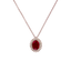 Pendente Oro rosa 18K con diamanti e Rubino 8x6 TRT