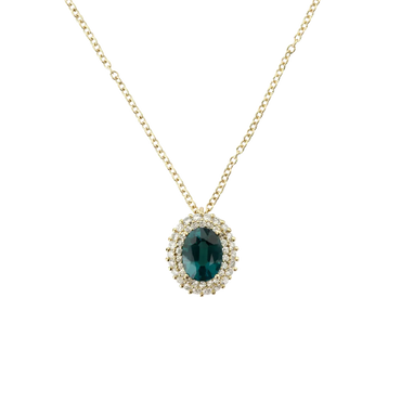 Pendente Oro giallo 18K con Smeraldo 8x6 TRT