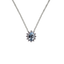 Pendente oro bianco 18K con diamanti e acquamarina