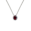 Pendente oro bianco 18K con diamanti e rubino TRT