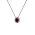 Pendente oro bianco 18K con diamanti e rubino TRT
